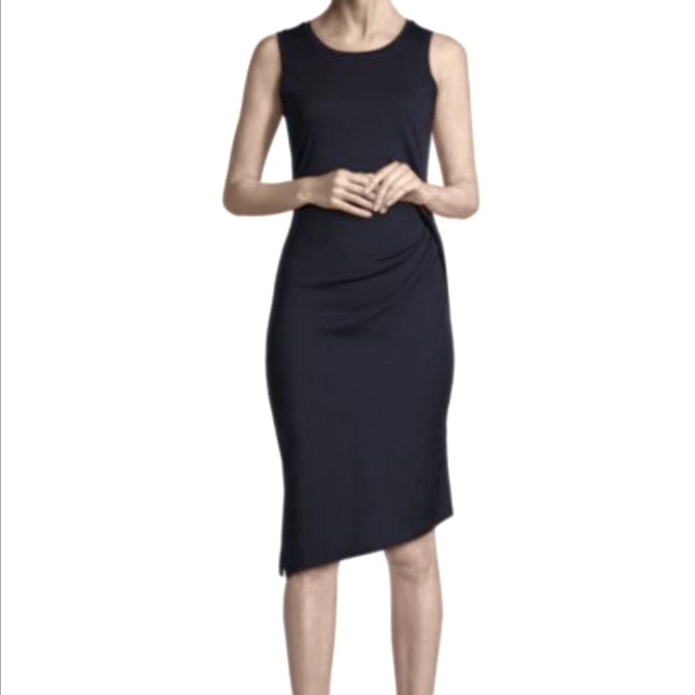 MICHAEL MICHAEL KORS WOMEN Asymmetric Cotton Blend Knee-Length Dress Black, S